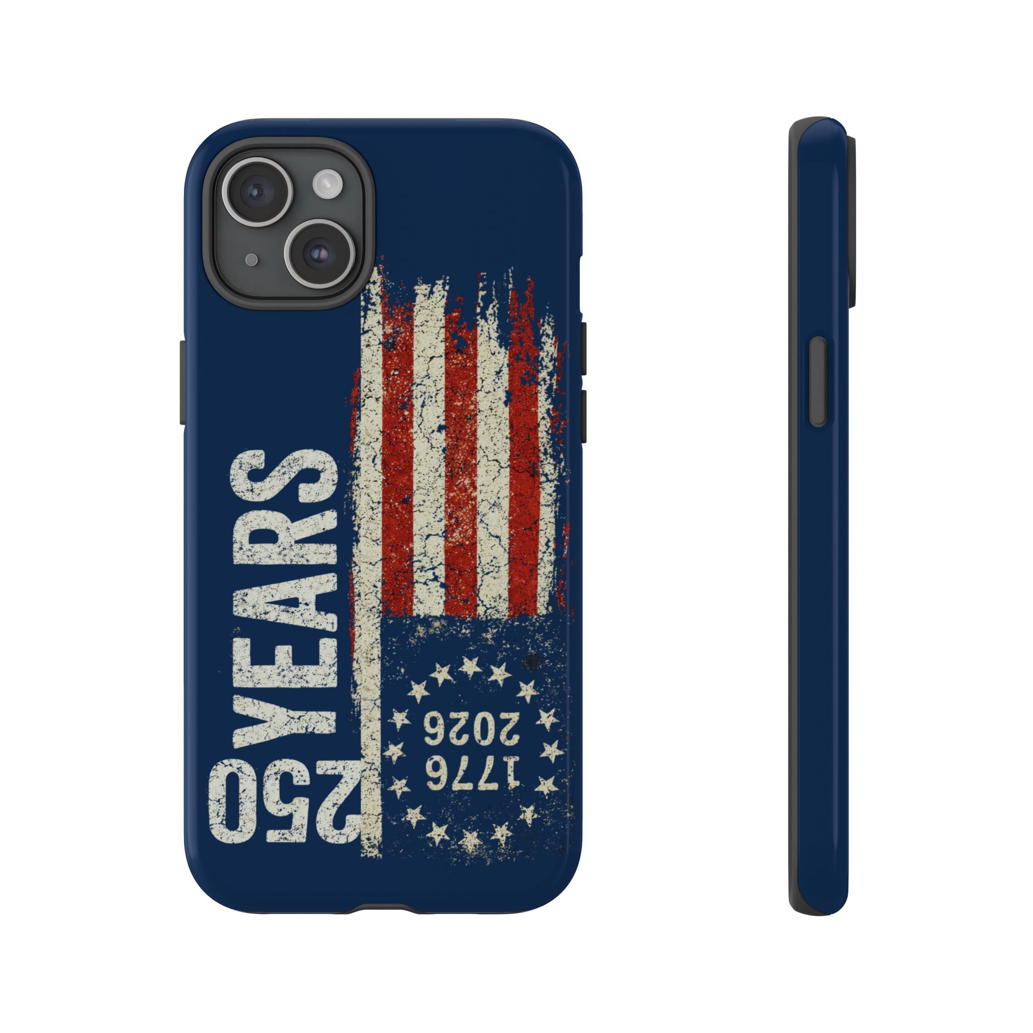 Patriotic 250th Anniversary Phone Case – 1776–2026 Distressed American Flag