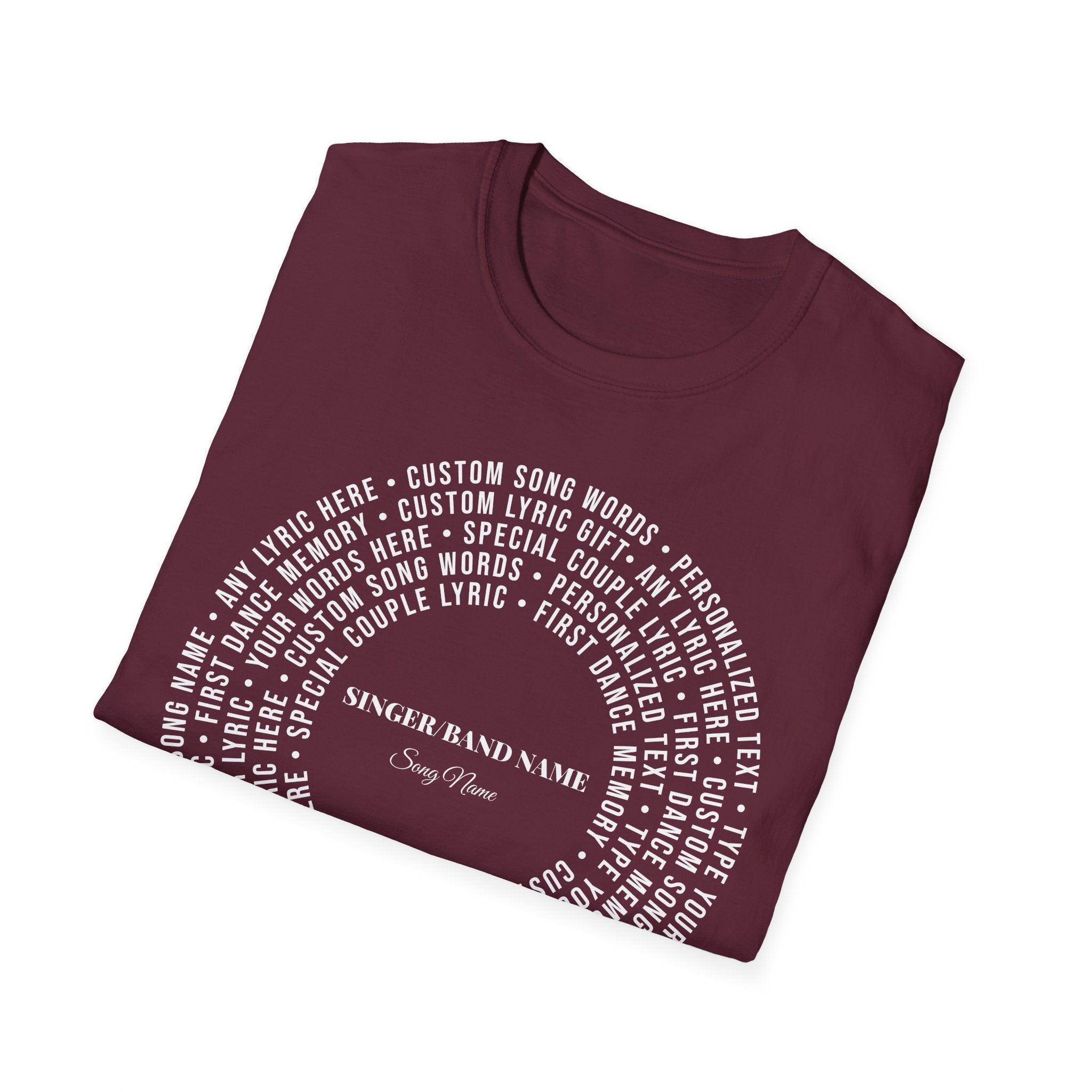 Custom Song Lyric Shirt Personalized Lyrics Softstyle Tee Gift Her