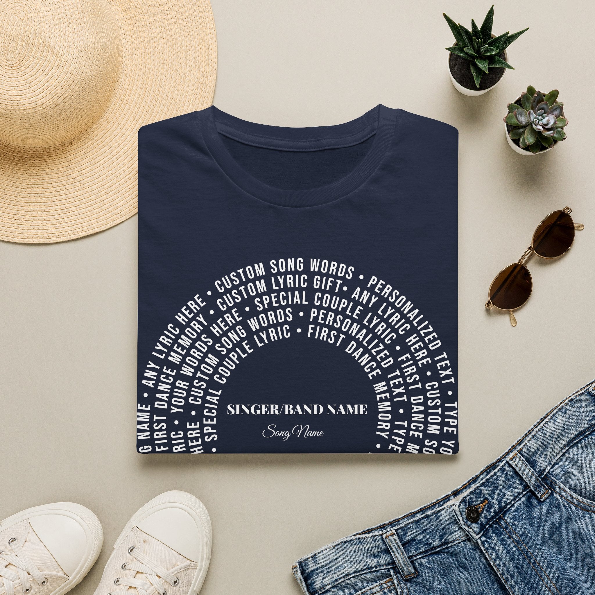 Custom Song Lyric Shirt Personalized Lyrics Softstyle Tee Gift Her