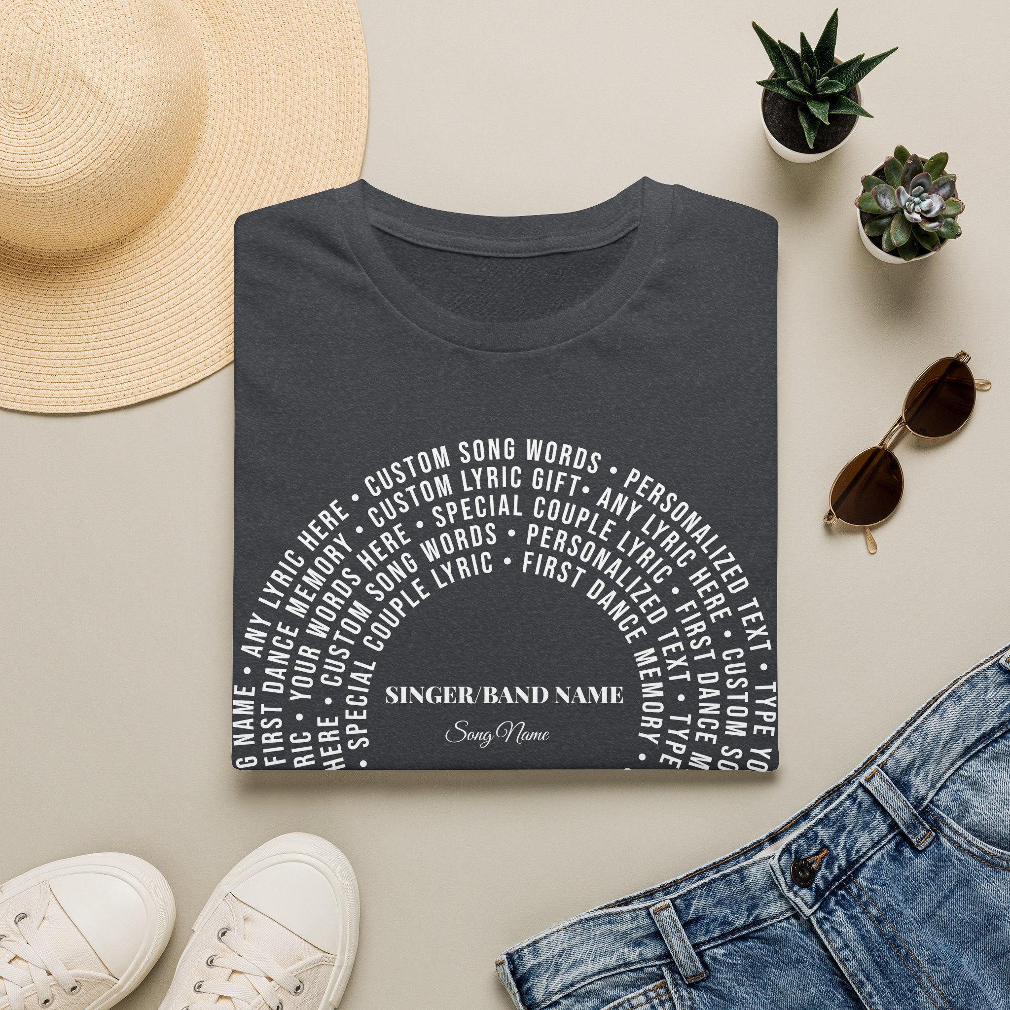 Custom Song Lyric Shirt Personalized Lyrics Softstyle Tee Gift Her