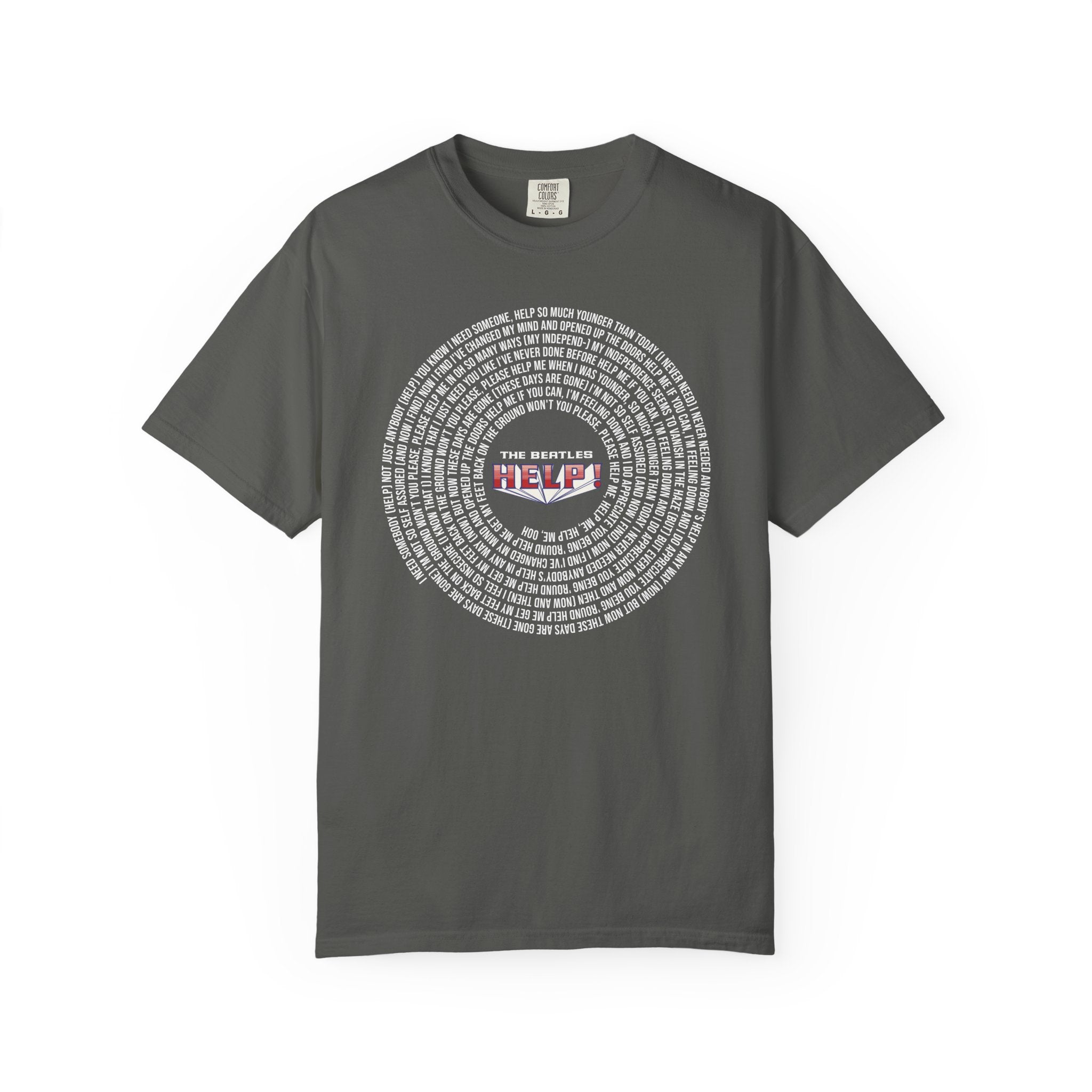 Help! Retro Heart Graphic T-Shirt — White Chest Print