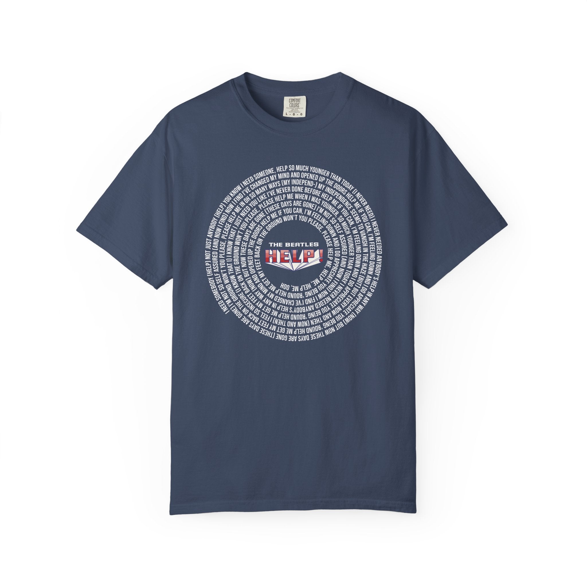 Help! Retro Heart Graphic T-Shirt — White Chest Print
