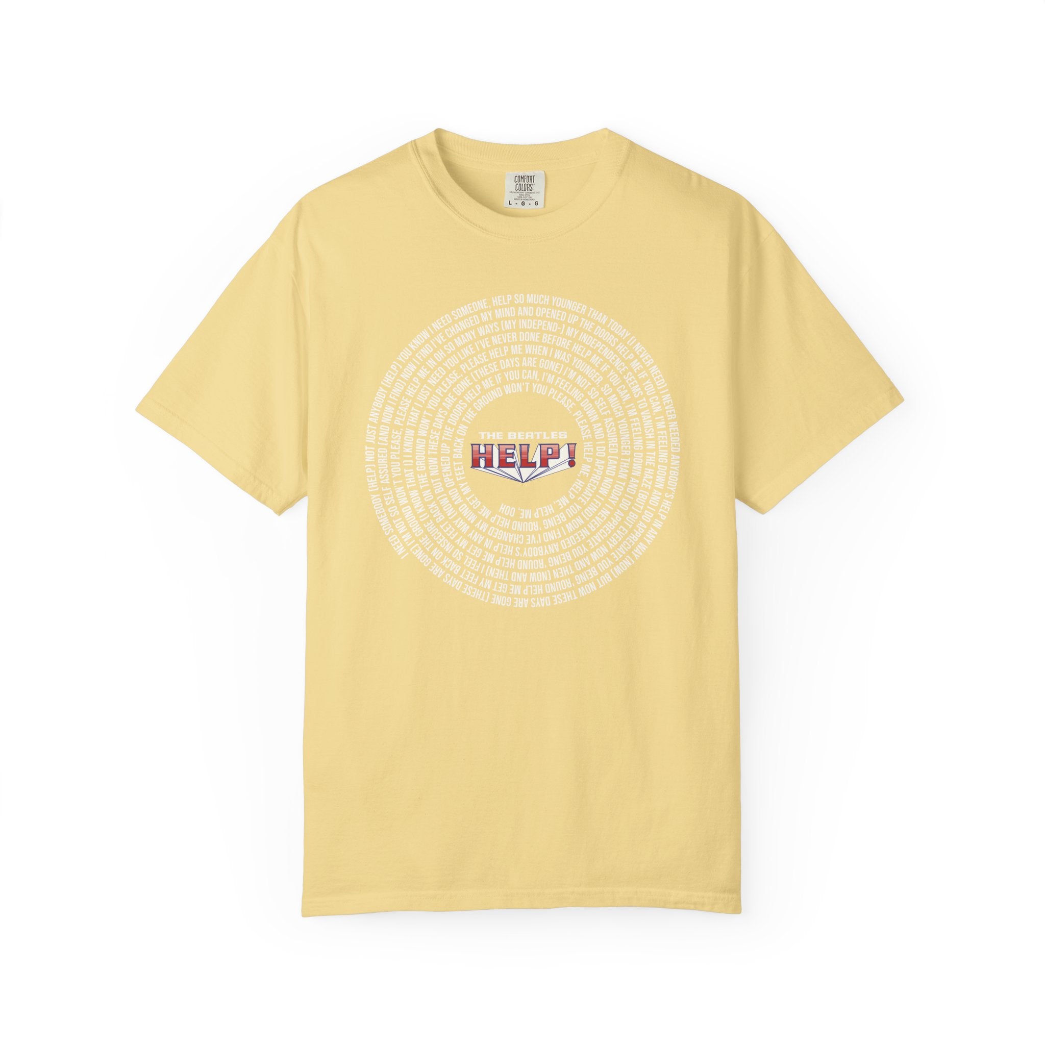 Help! Retro Heart Graphic T-Shirt — White Chest Print