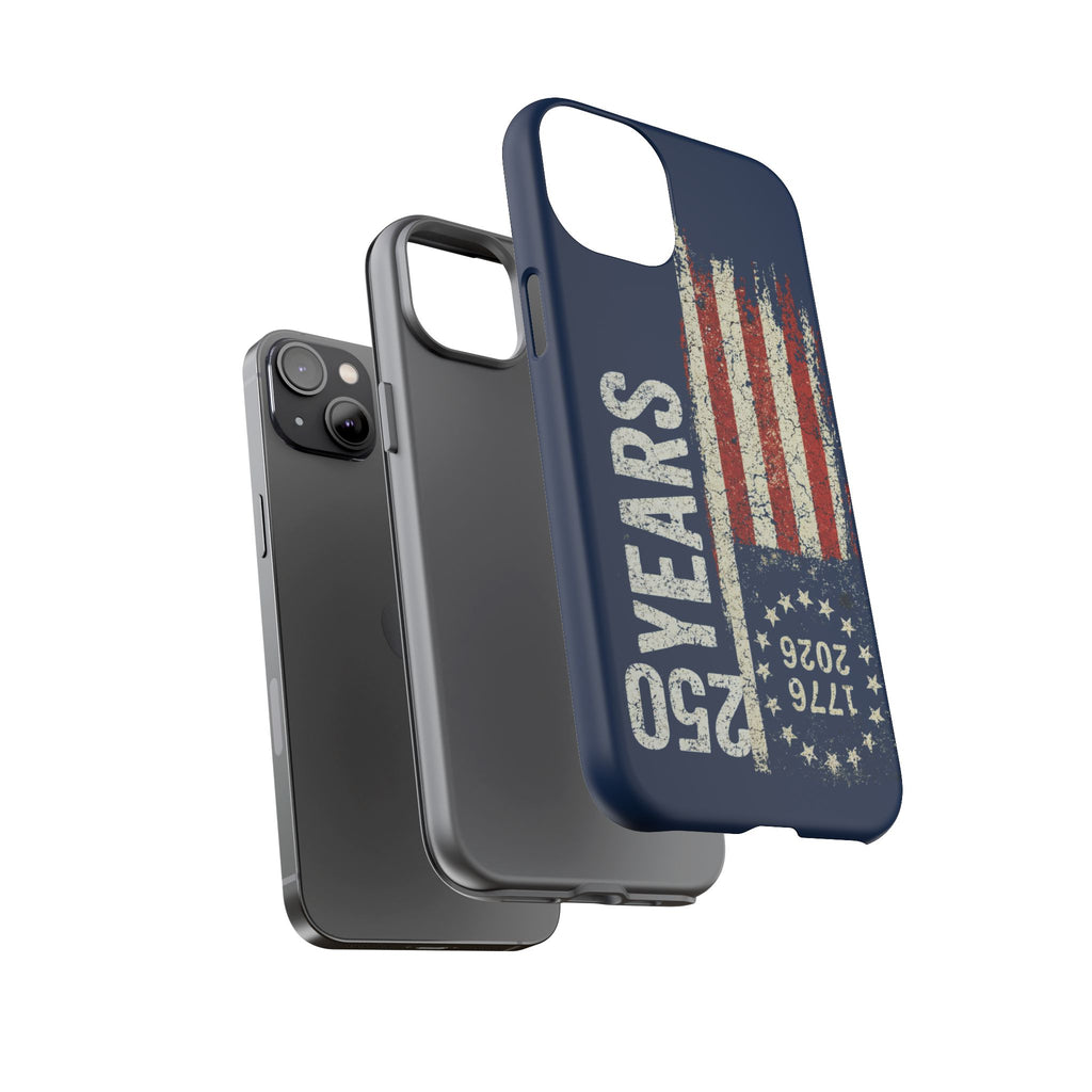 Patriotic 250th Anniversary Phone Case – 1776–2026 Distressed American Flag