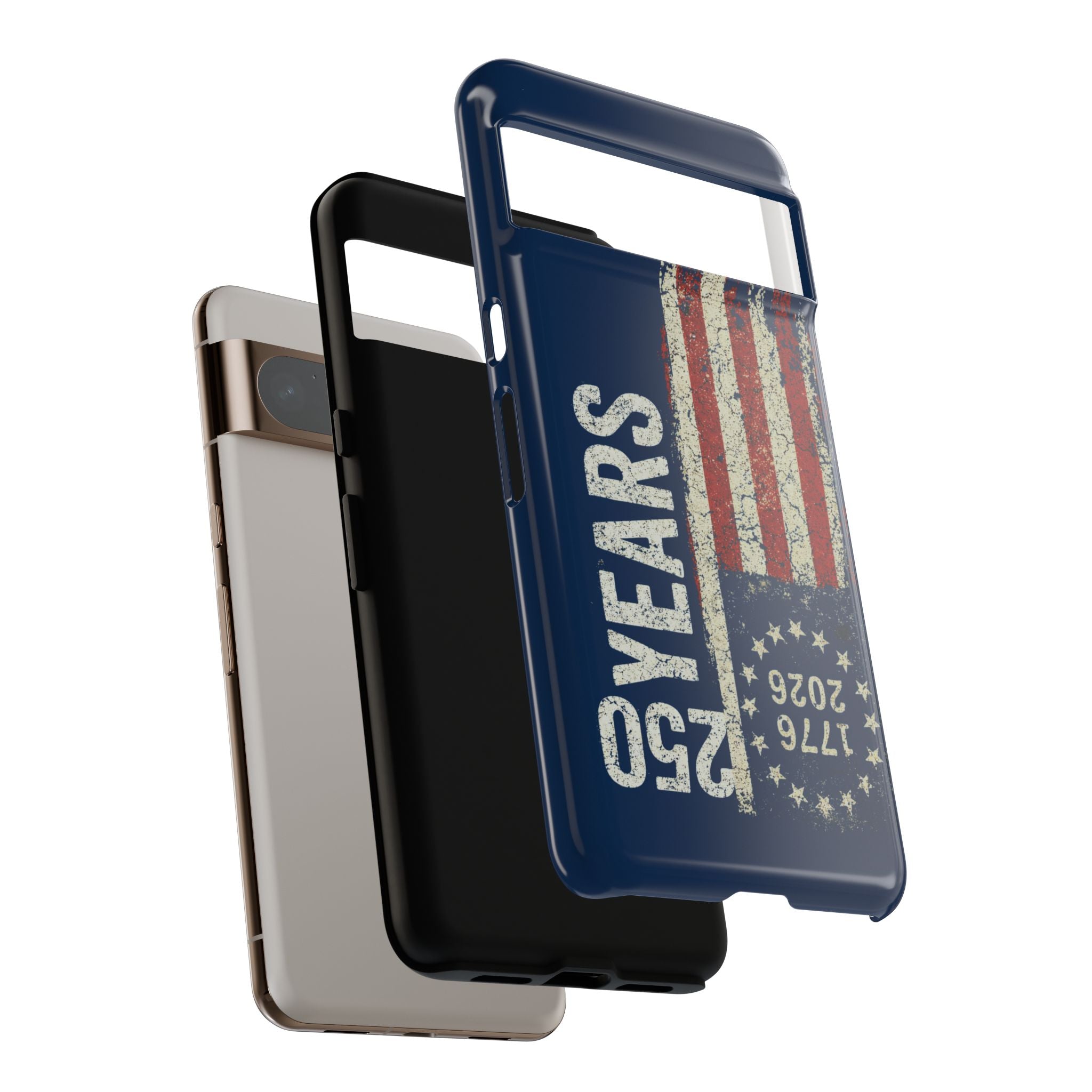 Patriotic 250th Anniversary Phone Case – 1776–2026 Distressed American Flag