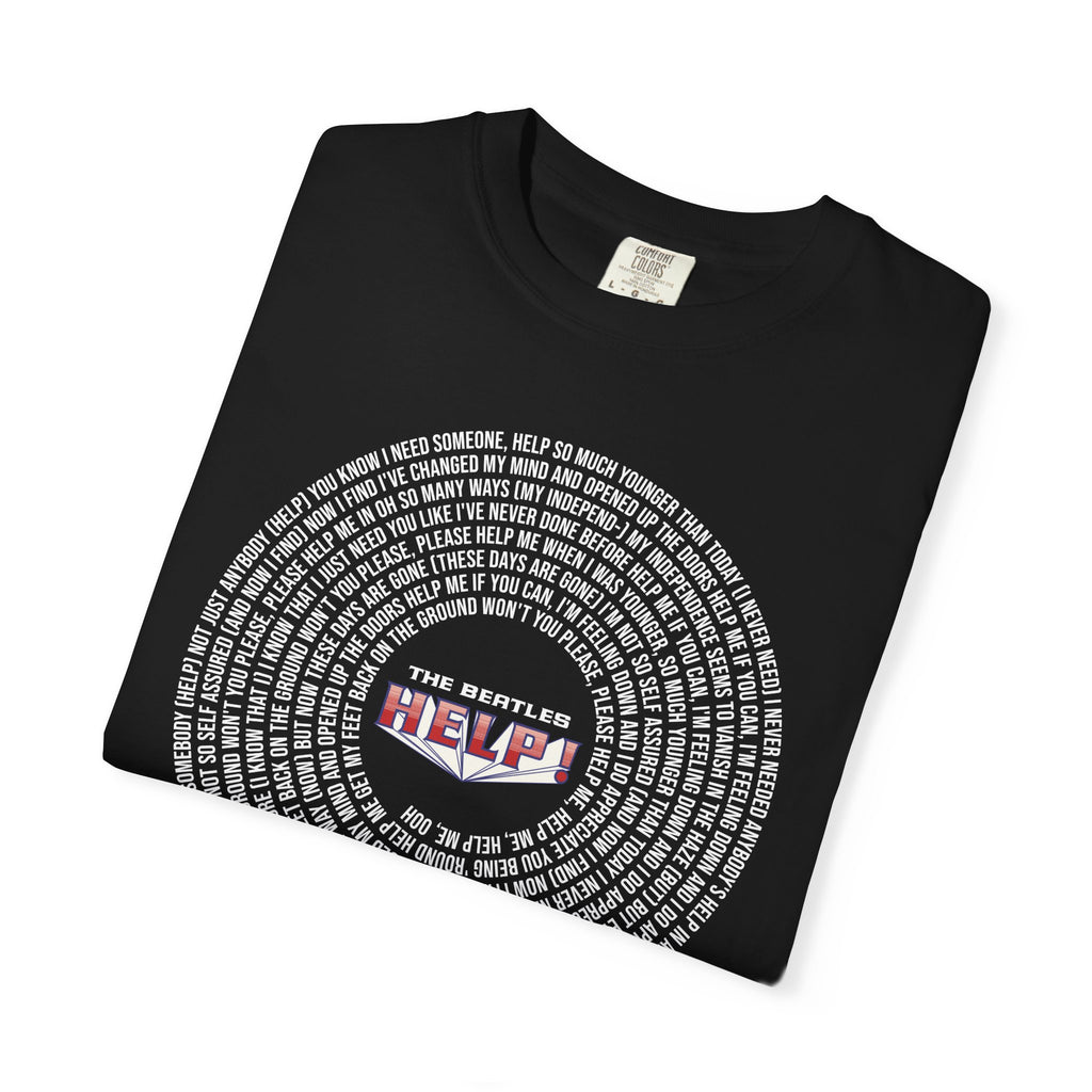 Help! Retro Heart Graphic T-Shirt — White Chest Print