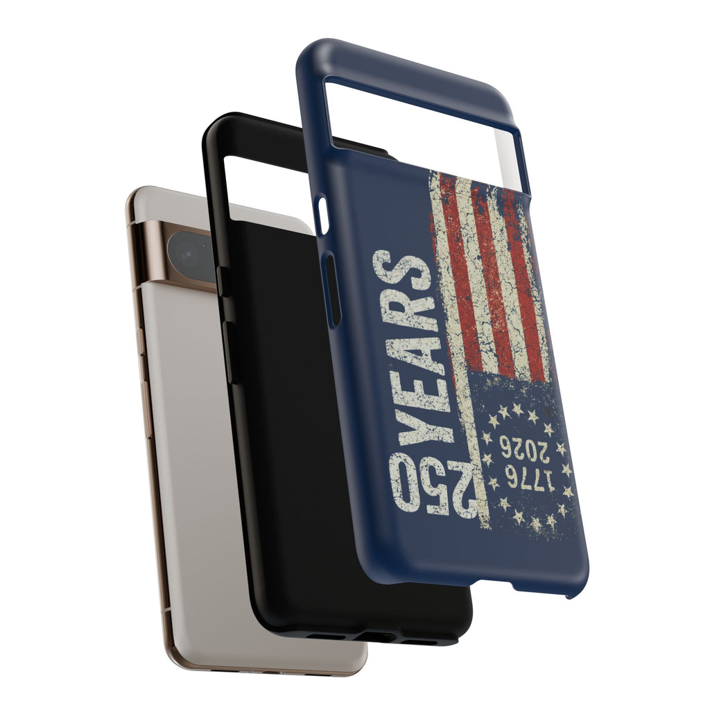 Patriotic 250th Anniversary Phone Case – 1776–2026 Distressed American Flag