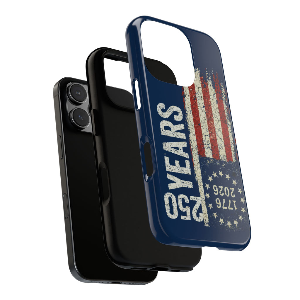 Patriotic 250th Anniversary Phone Case – 1776–2026 Distressed American Flag