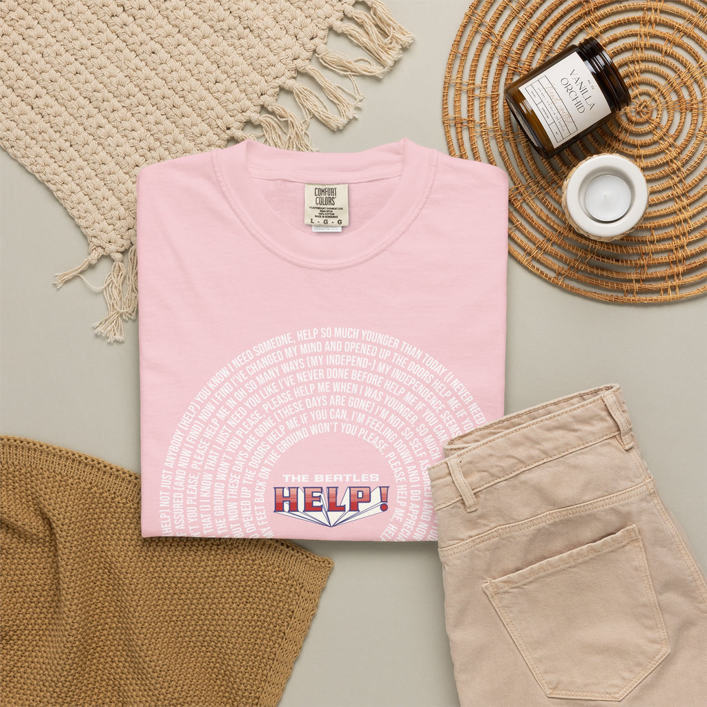 Help! Retro Heart Graphic T-Shirt — White Chest Print