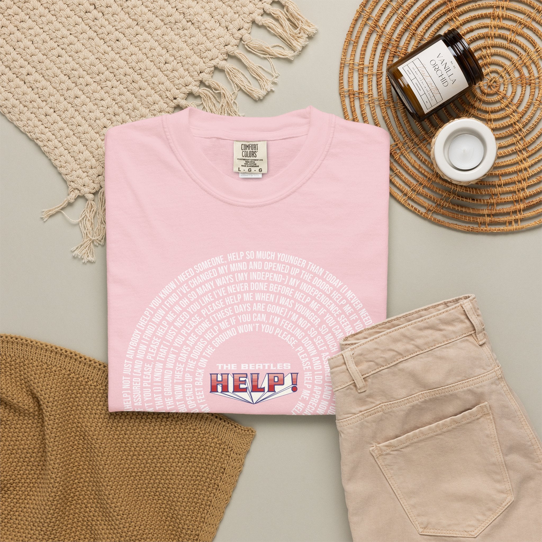Help! Retro Heart Graphic T-Shirt — White Chest Print