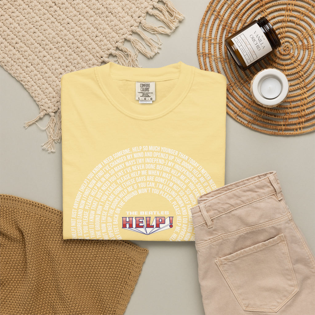 Help! Retro Heart Graphic T-Shirt — White Chest Print