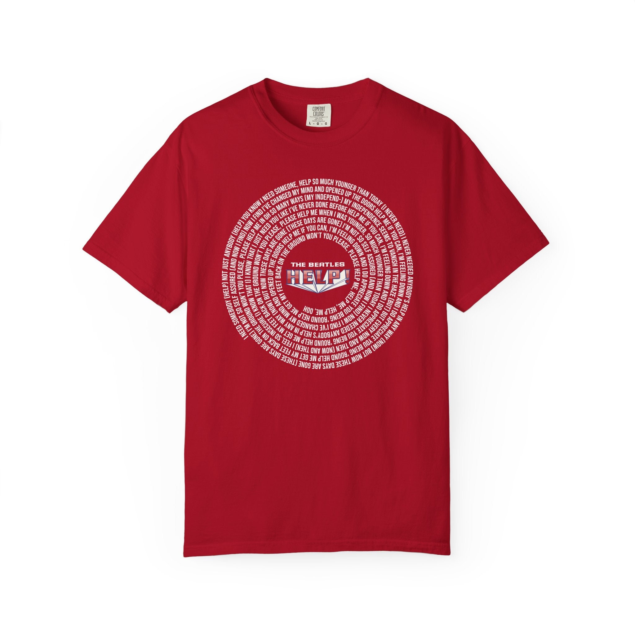 Help! Retro Heart Graphic T-Shirt — White Chest Print