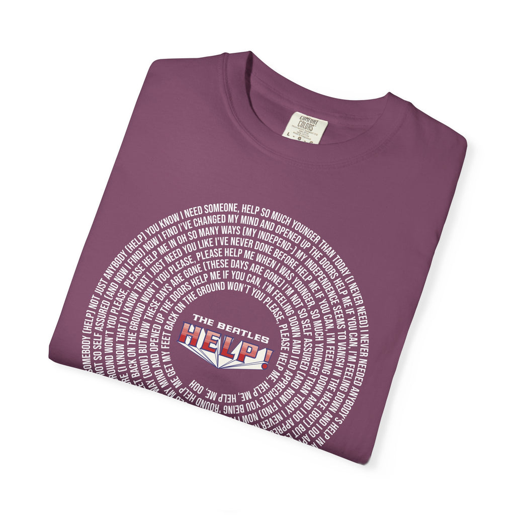 Help! Retro Heart Graphic T-Shirt — White Chest Print