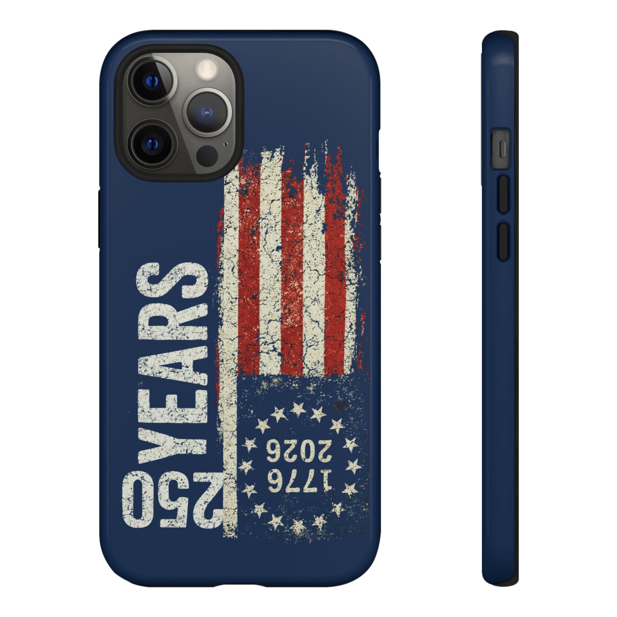 Patriotic 250th Anniversary Phone Case – 1776–2026 Distressed American Flag