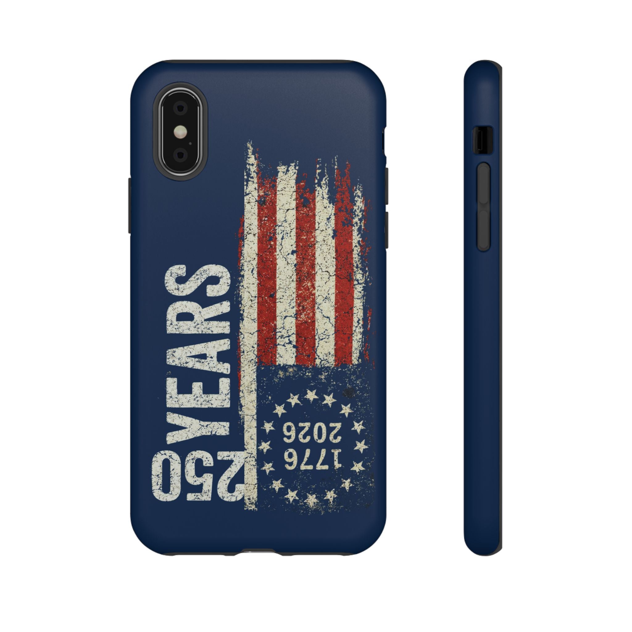 Patriotic 250th Anniversary Phone Case – 1776–2026 Distressed American Flag