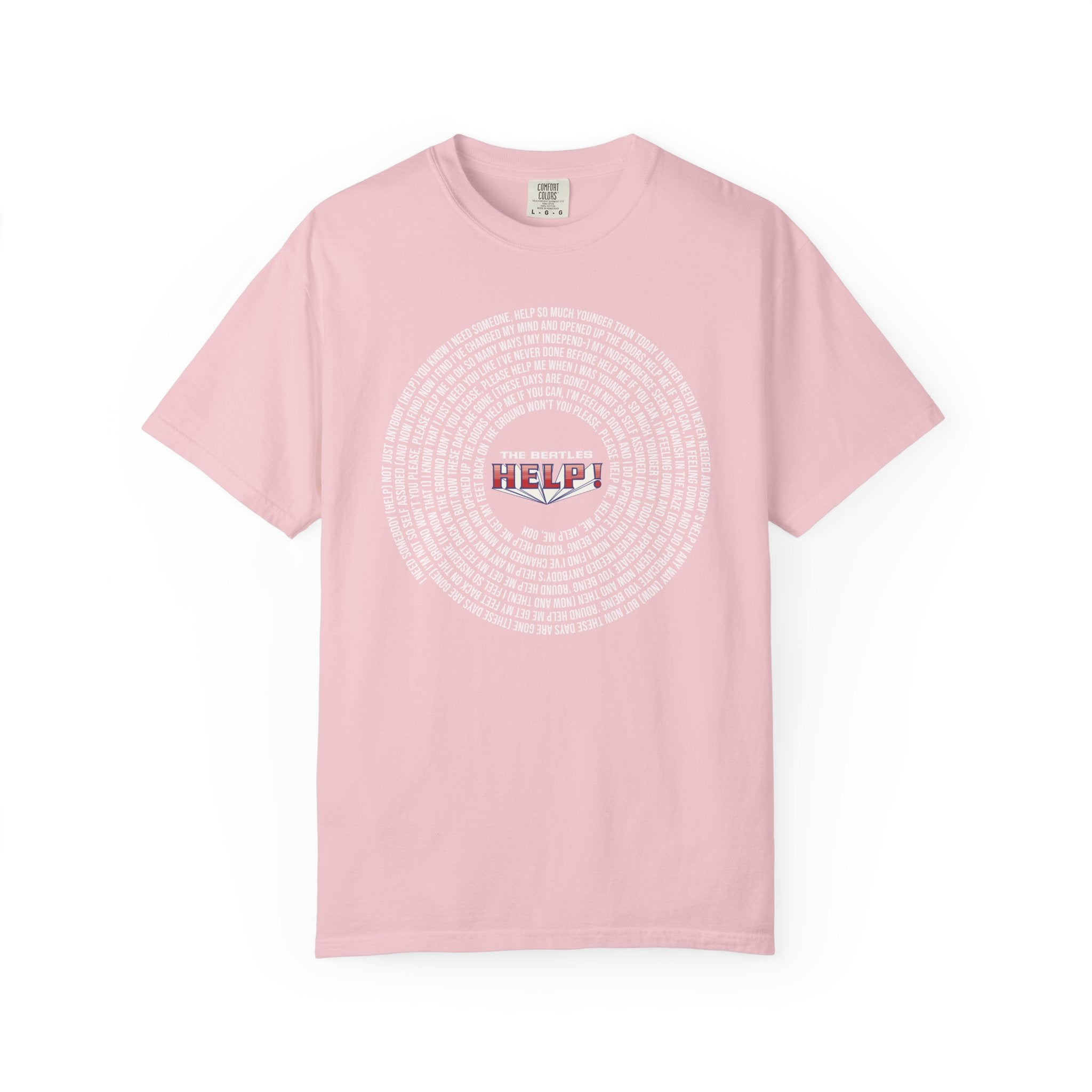 Help! Retro Heart Graphic T-Shirt — White Chest Print
