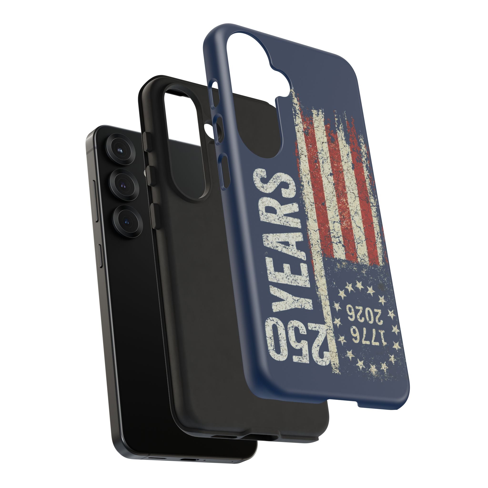 Patriotic 250th Anniversary Phone Case – 1776–2026 Distressed American Flag