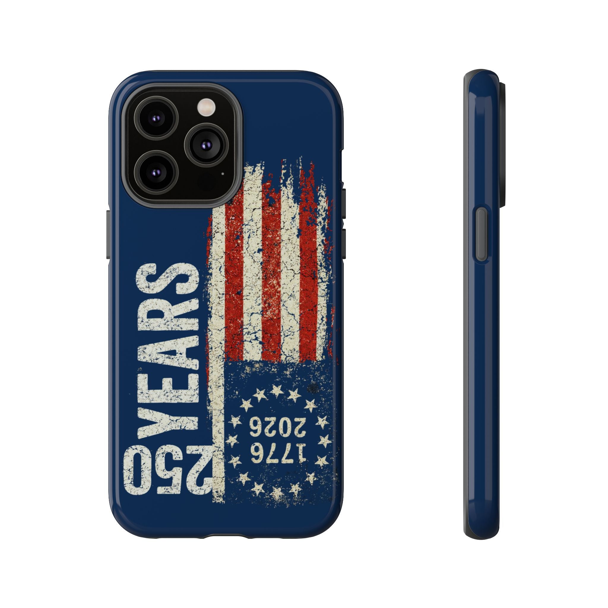 Patriotic 250th Anniversary Phone Case – 1776–2026 Distressed American Flag