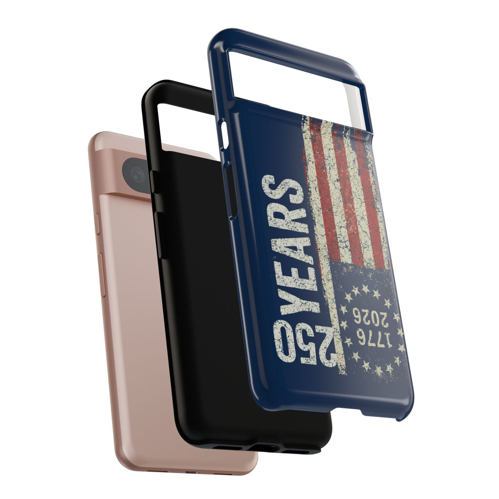 Patriotic 250th Anniversary Phone Case – 1776–2026 Distressed American Flag