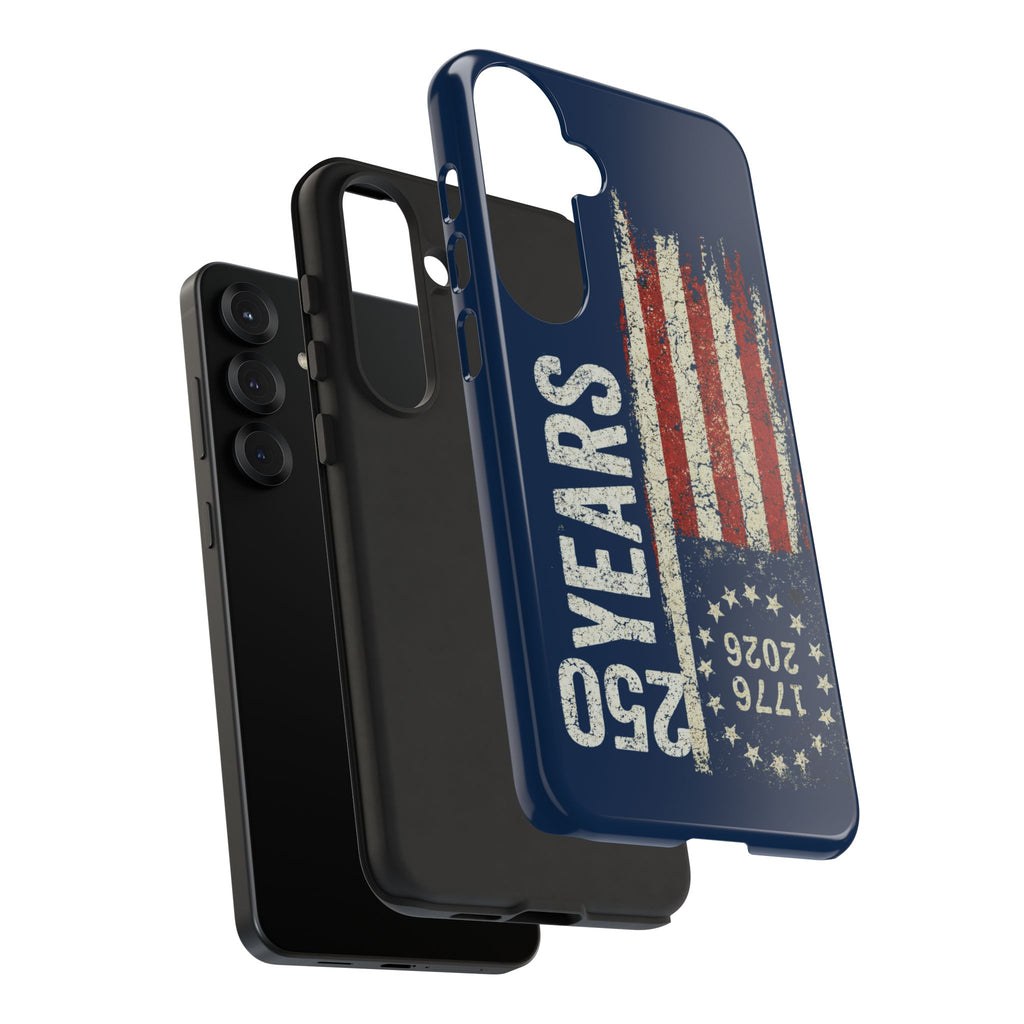 Patriotic 250th Anniversary Phone Case – 1776–2026 Distressed American Flag