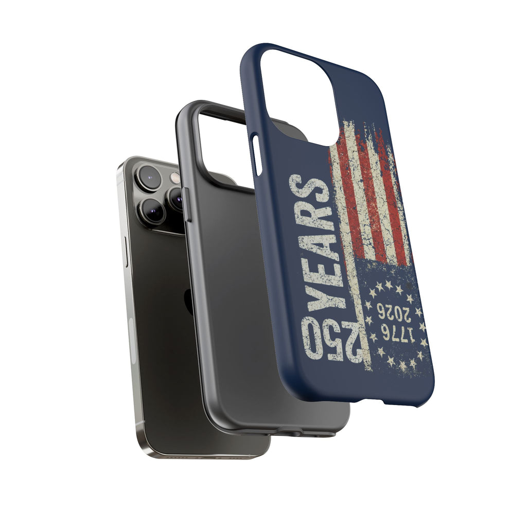 Patriotic 250th Anniversary Phone Case – 1776–2026 Distressed American Flag