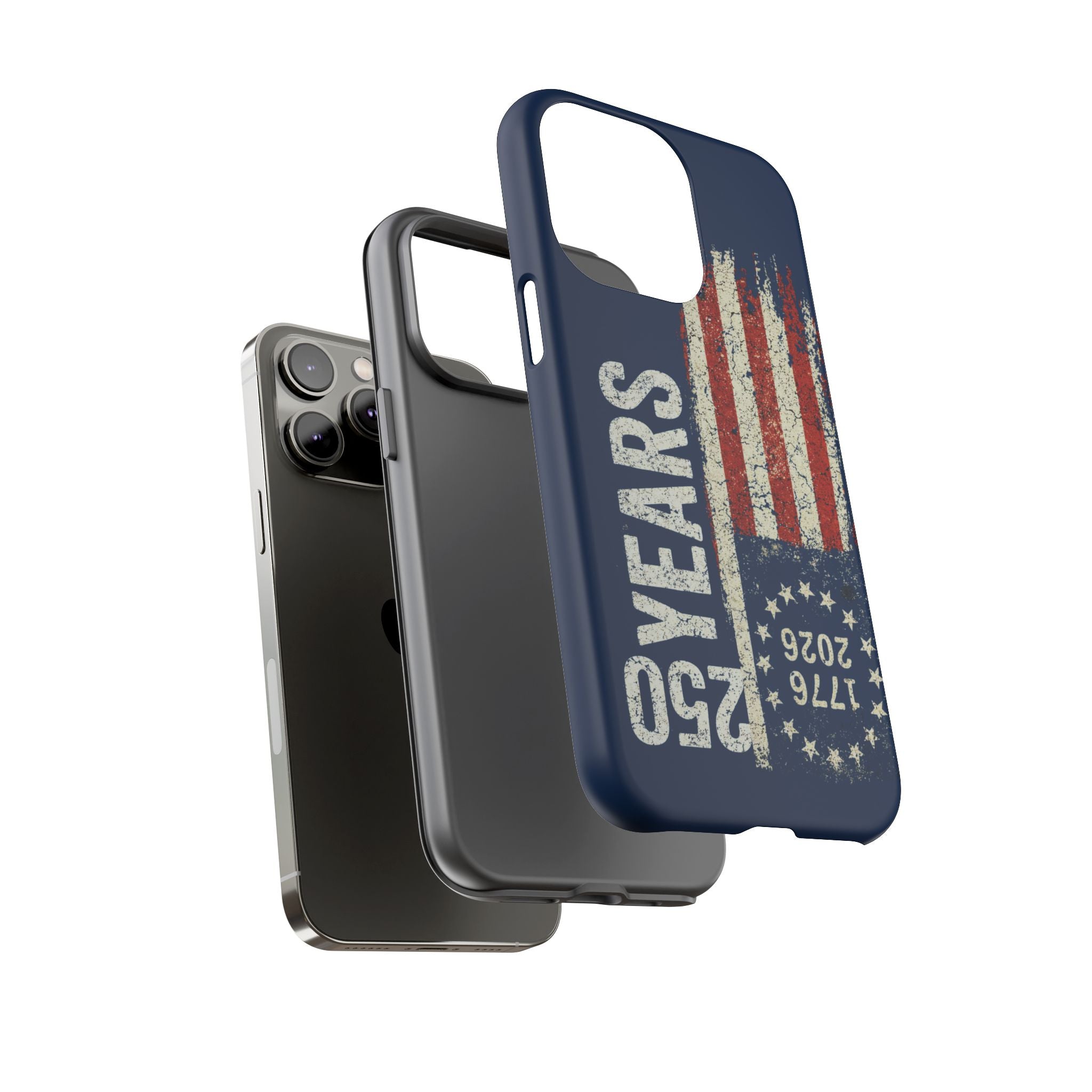 Patriotic 250th Anniversary Phone Case – 1776–2026 Distressed American Flag