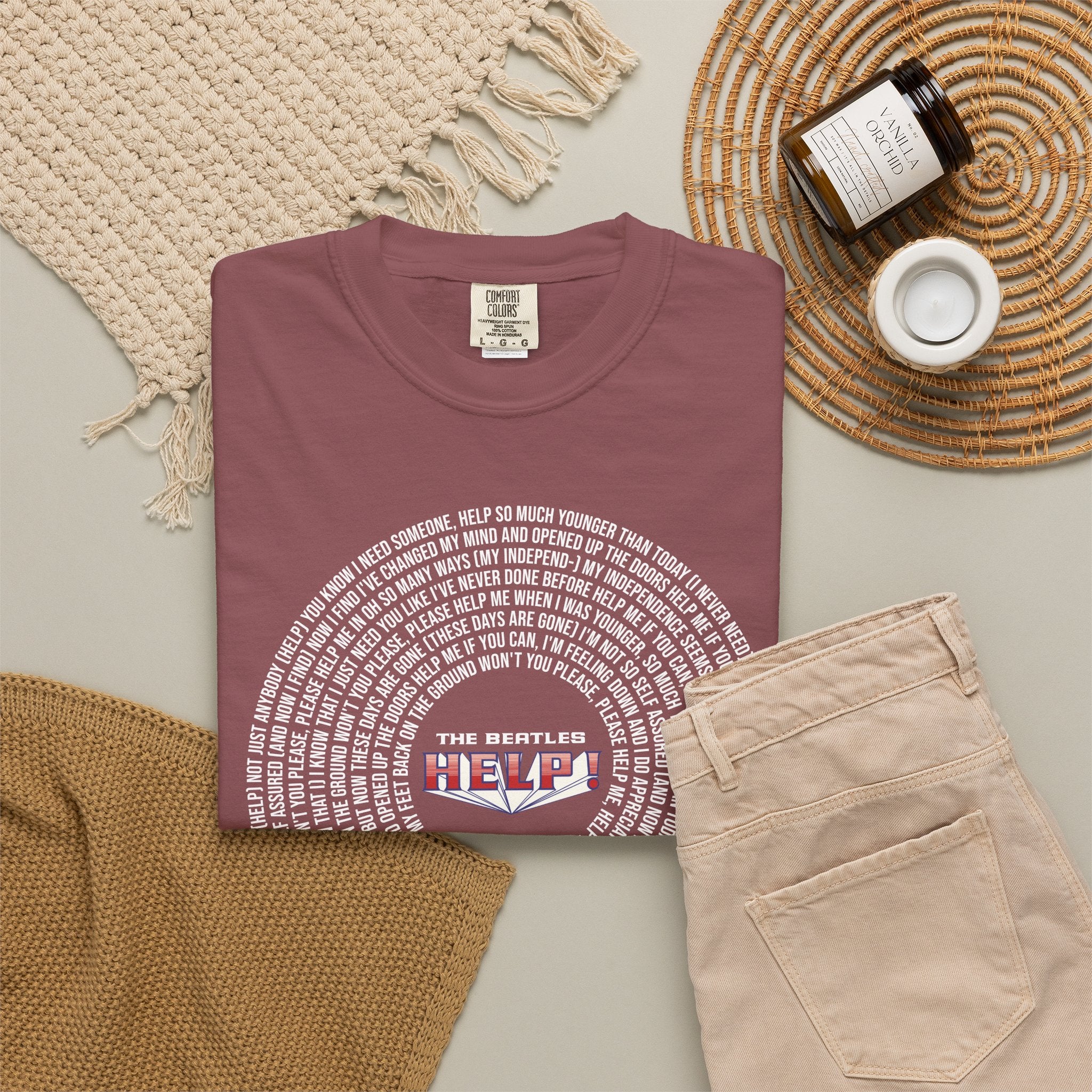 Help! Retro Heart Graphic T-Shirt — White Chest Print