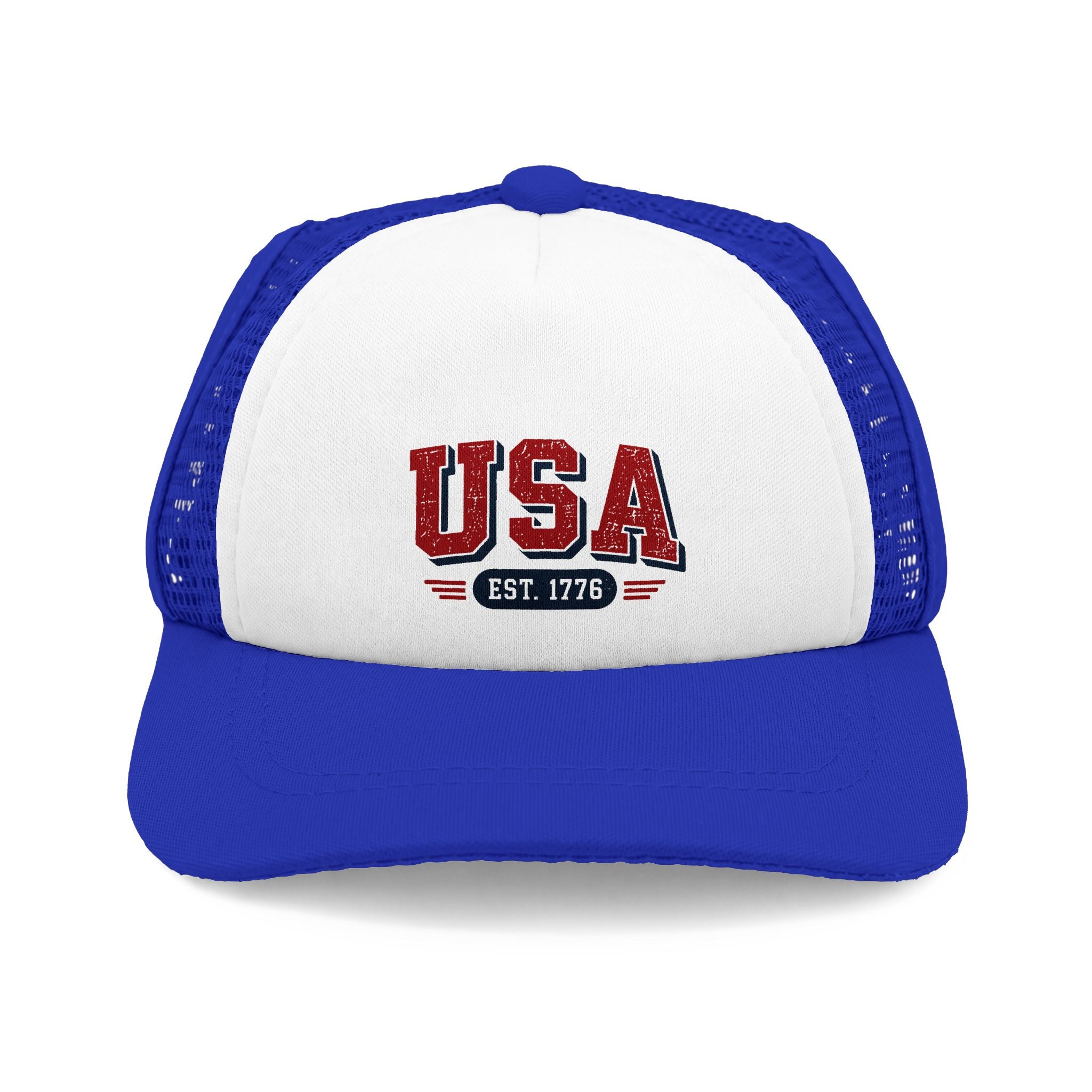 USA Trucker Hat — Patriotic Est. 1776 Foam Front Cap