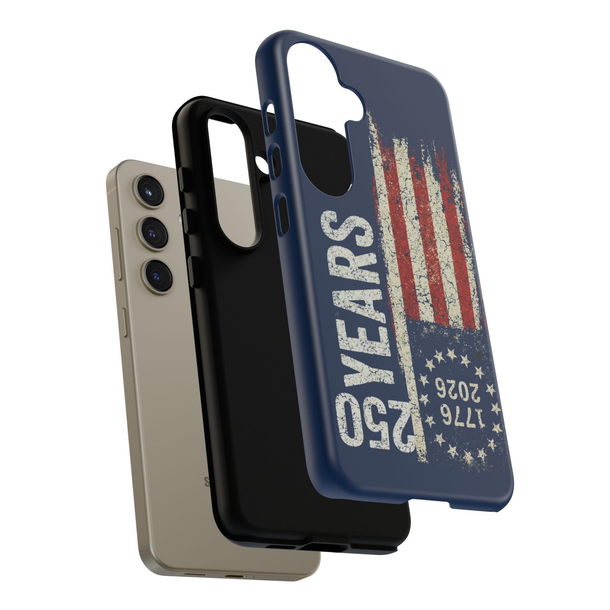 Patriotic 250th Anniversary Phone Case – 1776–2026 Distressed American Flag