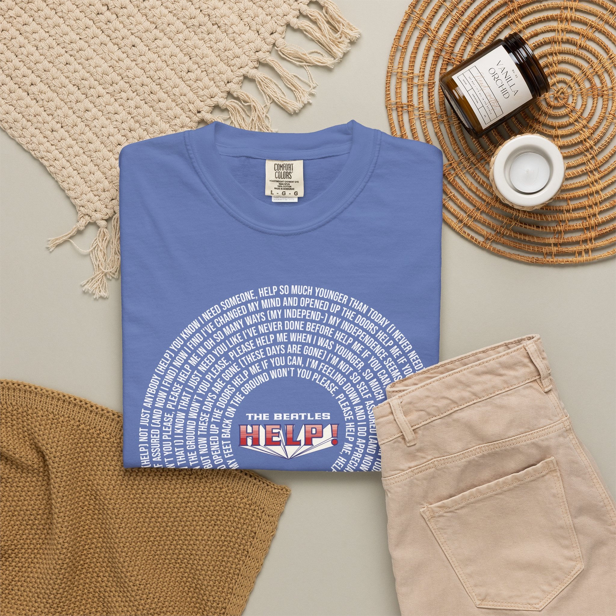 Help! Retro Heart Graphic T-Shirt — White Chest Print