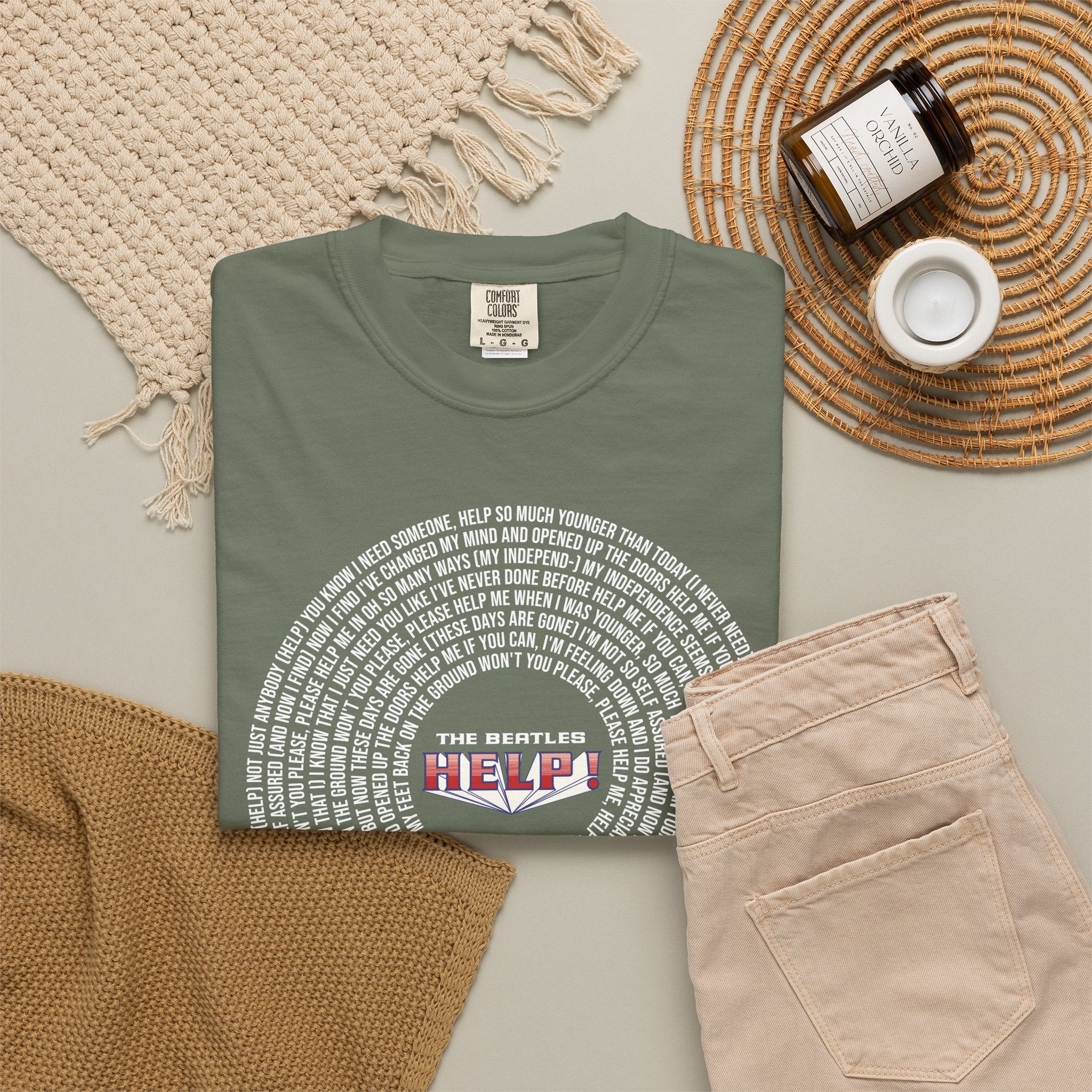 Help! Retro Heart Graphic T-Shirt — White Chest Print