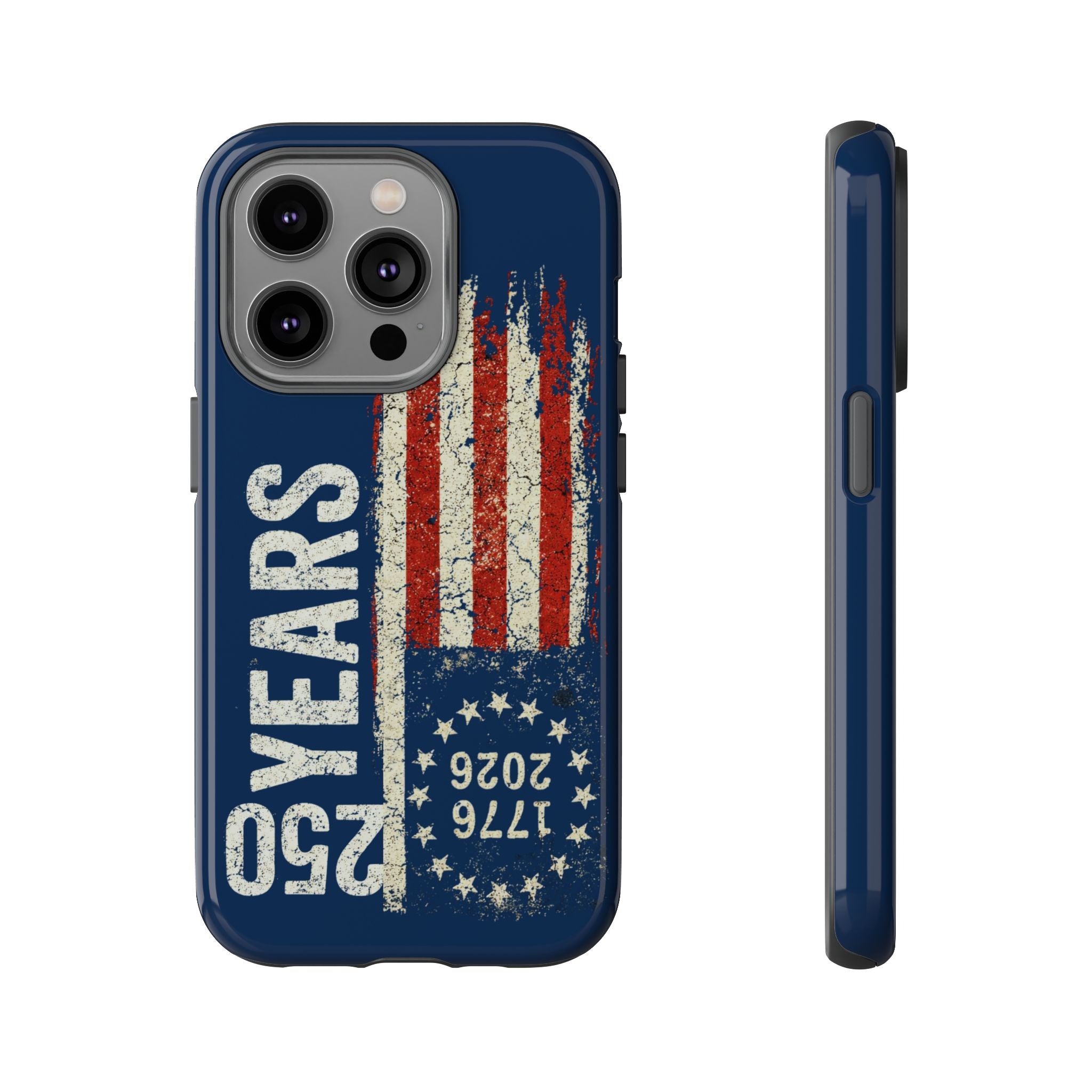 Patriotic 250th Anniversary Phone Case – 1776–2026 Distressed American Flag