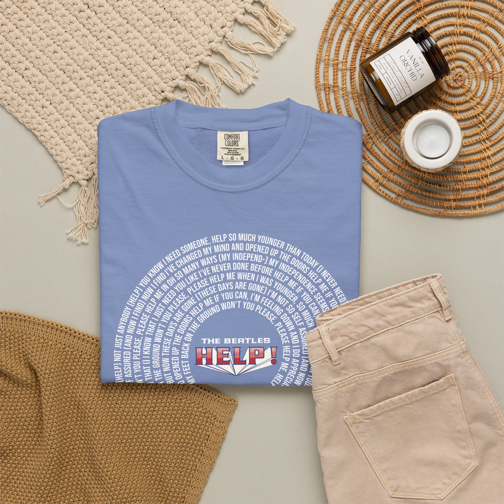 Help! Retro Heart Graphic T-Shirt — White Chest Print