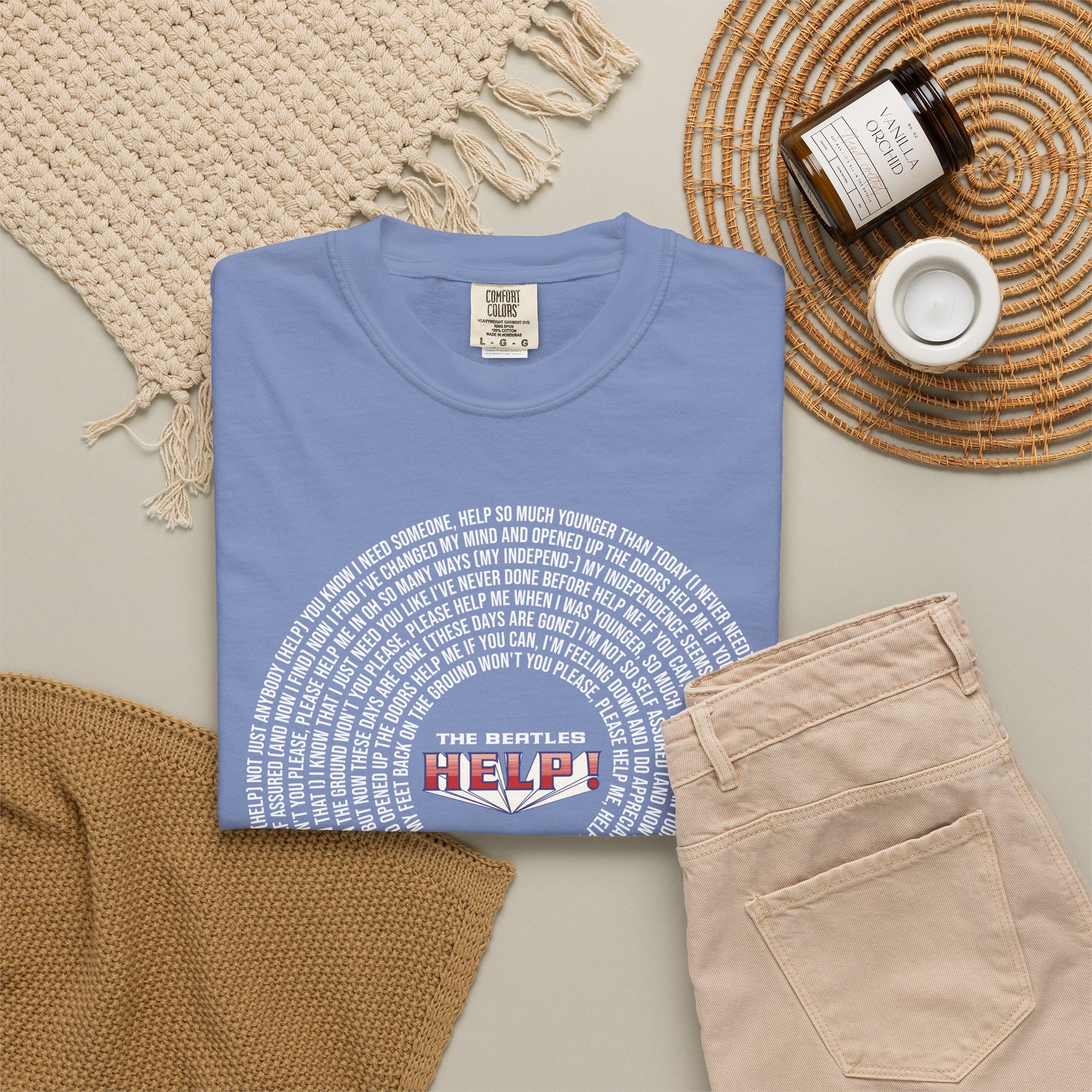 Help! Retro Heart Graphic T-Shirt — White Chest Print