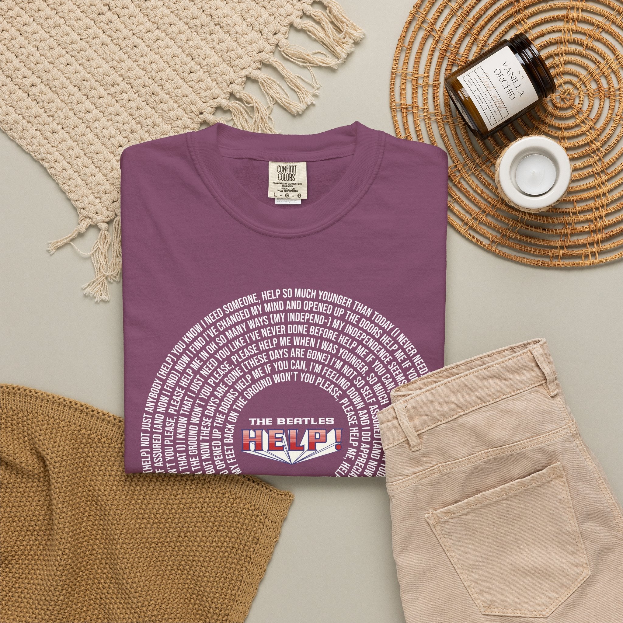 Help! Retro Heart Graphic T-Shirt — White Chest Print
