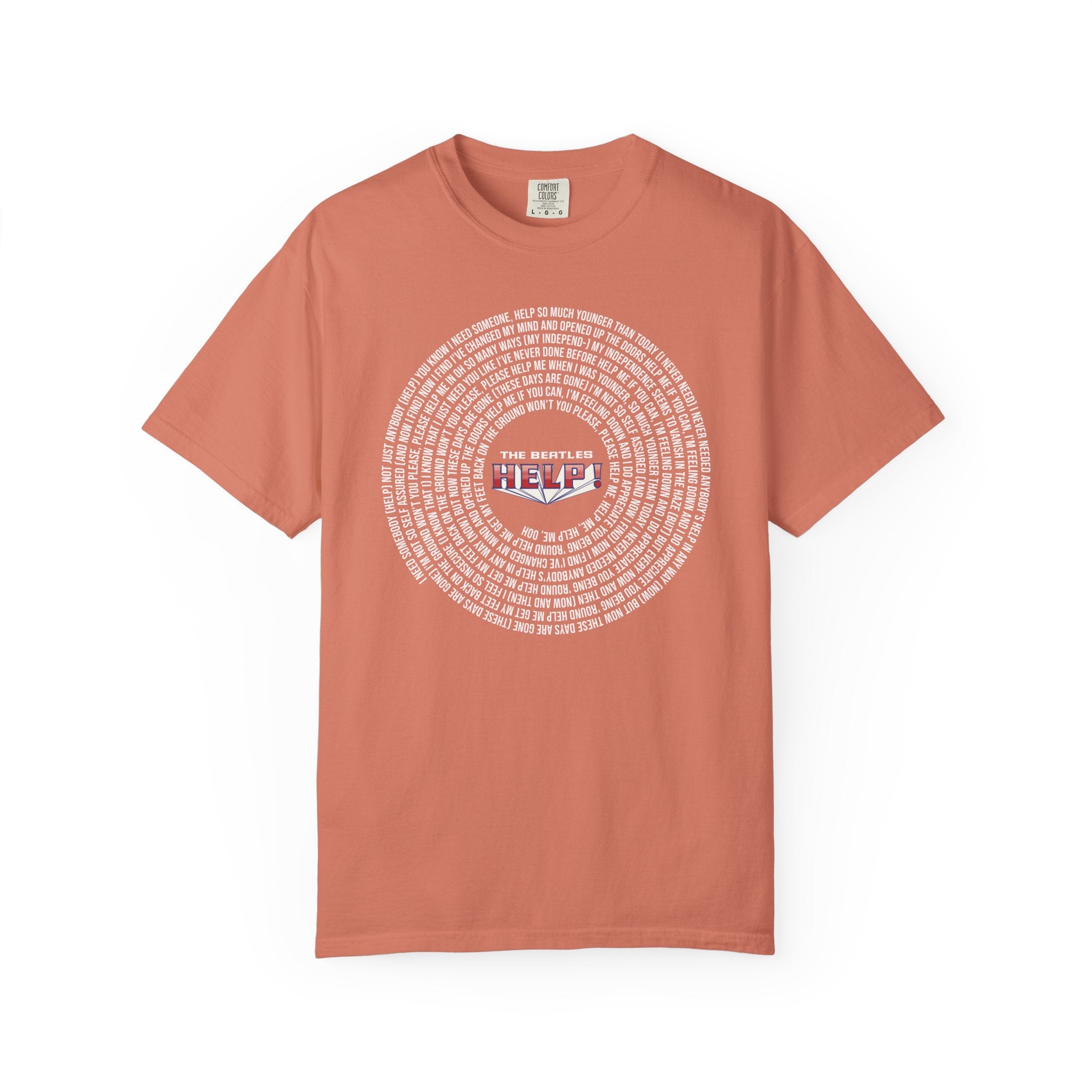 Help! Retro Heart Graphic T-Shirt — White Chest Print