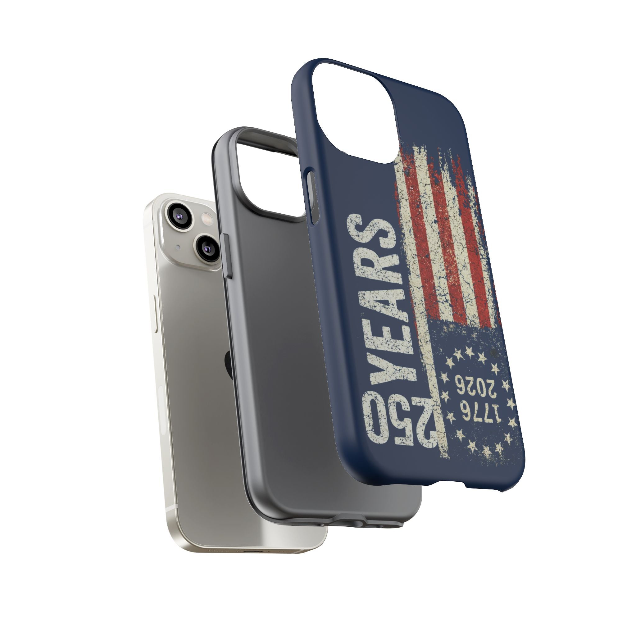 Patriotic 250th Anniversary Phone Case – 1776–2026 Distressed American Flag