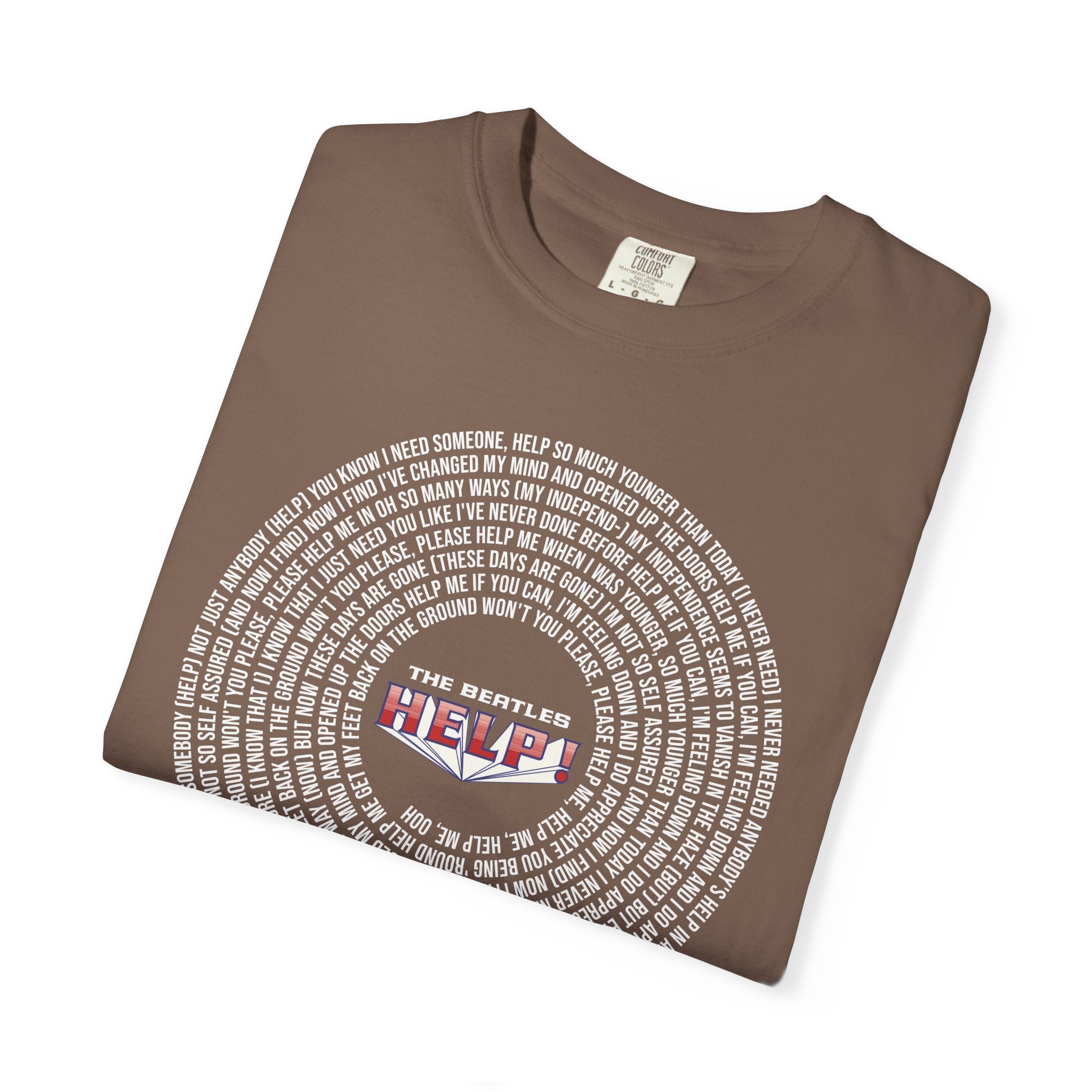 Help! Retro Heart Graphic T-Shirt — White Chest Print