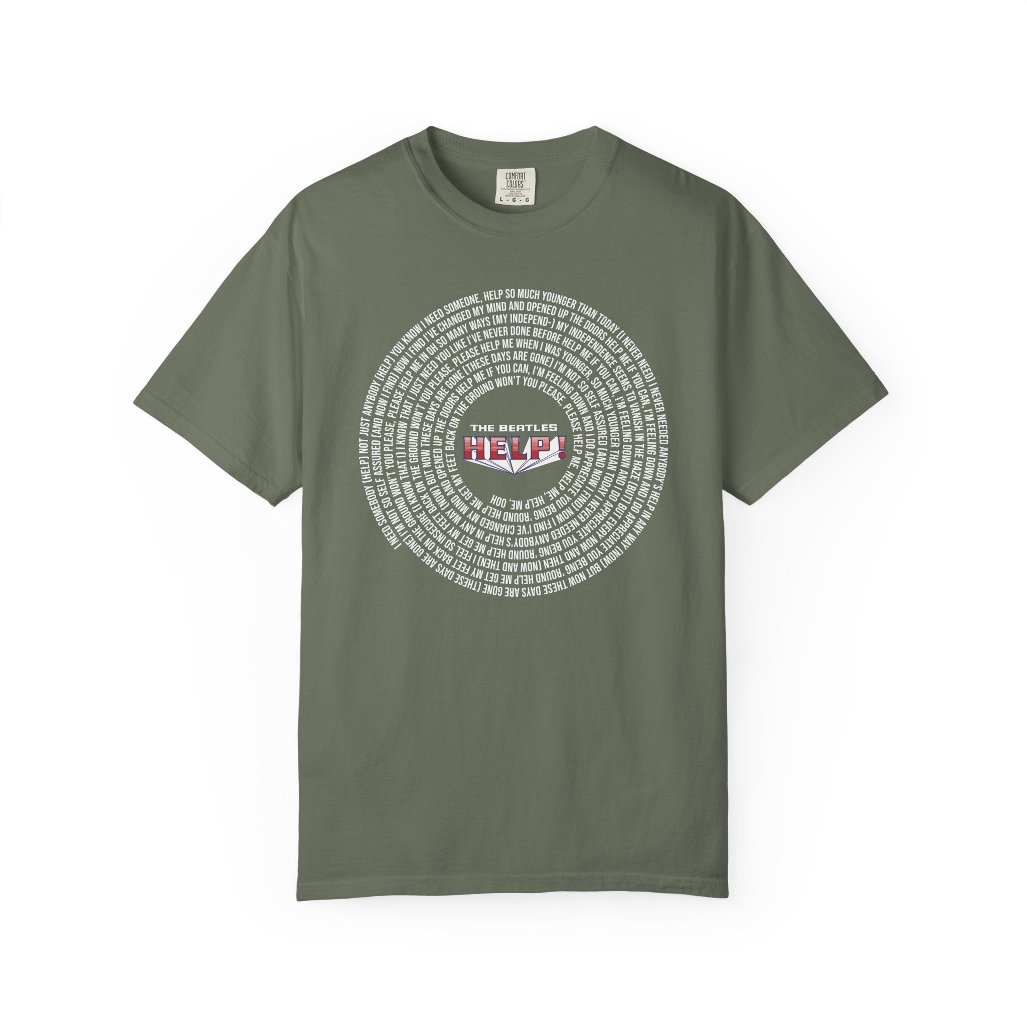 Help! Retro Heart Graphic T-Shirt — White Chest Print