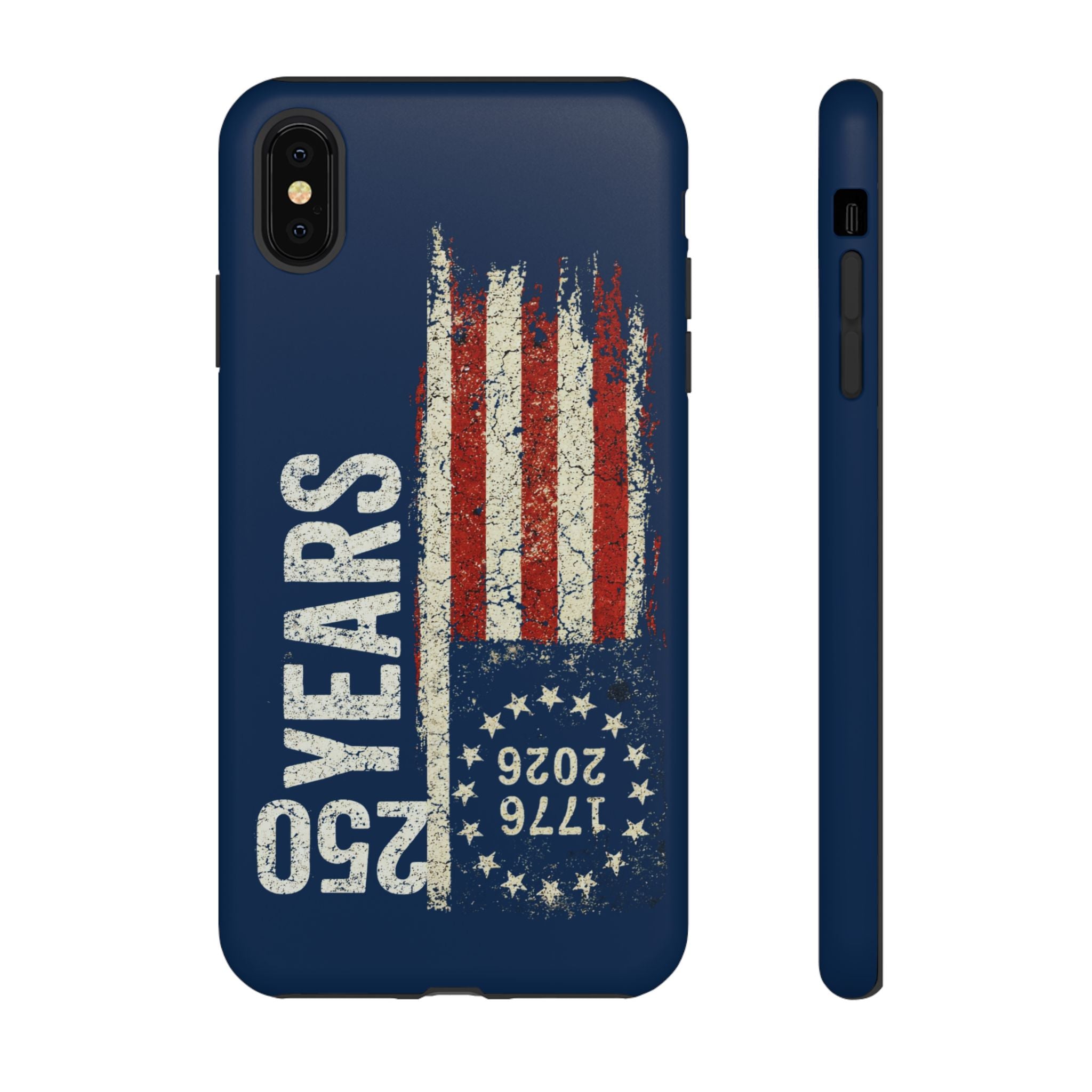 Patriotic 250th Anniversary Phone Case – 1776–2026 Distressed American Flag